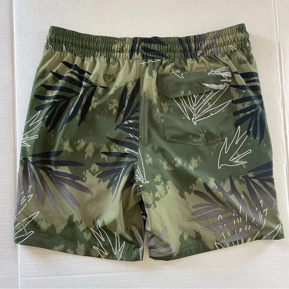 Hurley Palm Print Volley Swim Shorts-Olive Men size Large - Picture 6 of 12